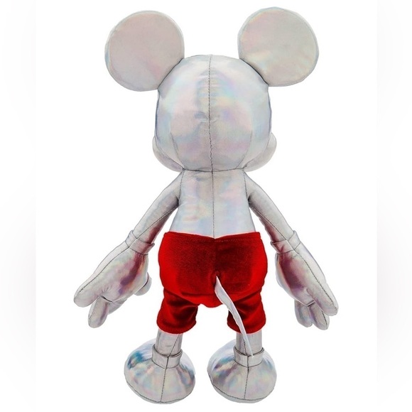 DISNEY PARKS 100th Anniversary Mickey Mouse Platinum Plush Toy 14” 2023 NEW - Picture 3 of 8